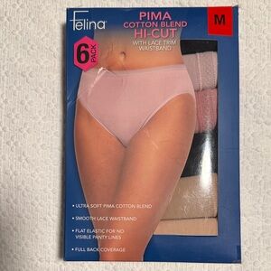 Felina Pink Pima Cotton Hi-Cut Panties - 6 Pack